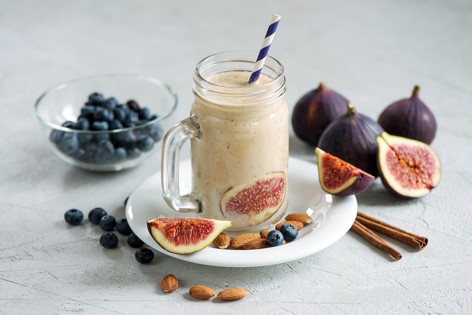 Drink, Prima Colazione, Frutti, Noci, Mirtilli, Fico