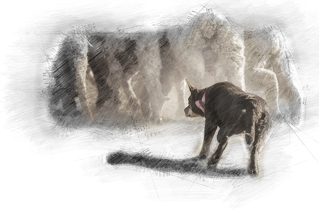 Australischer Kelpie, Hund, Die Schafe