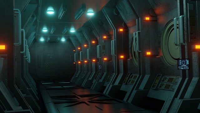Free space vessel galaxy illustration
