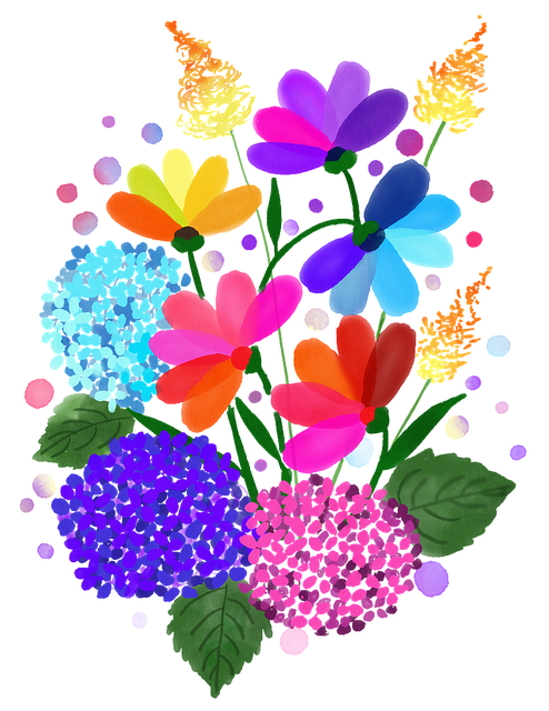 Free spring watercolour flowers floral illustration