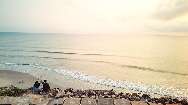 Casal, Nascer Do Sol, Praia, Amor