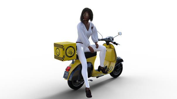 Lieferung Fahrrad, Dame, Mode