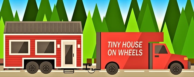 Free tiny house scene clip art illustration