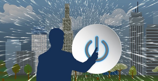 Free smarthome turn on man illustration