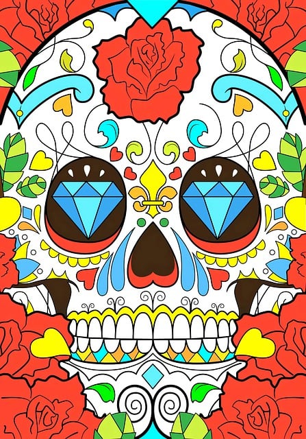 Free day of the dead party celebration illustration