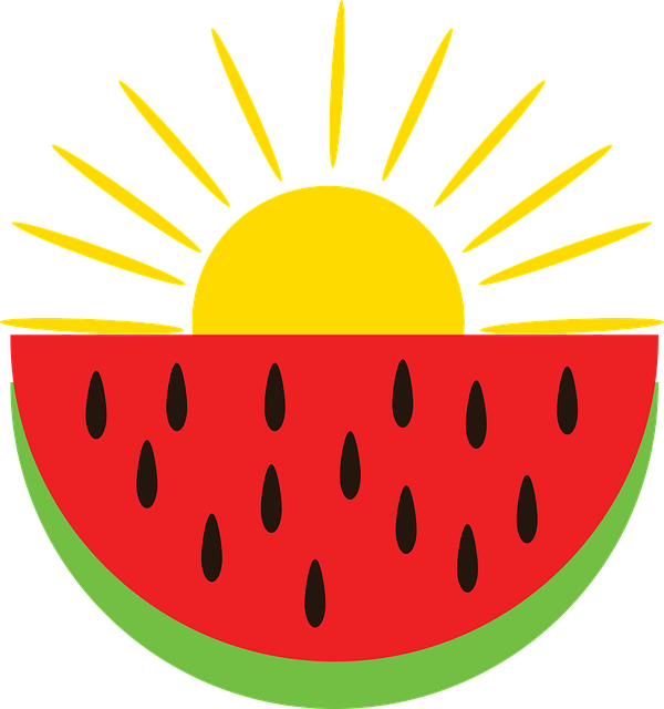 Free Red Watermelon The Sun Is Shining vector and picture