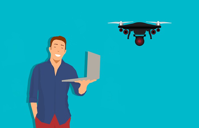 Free drone camera laptop illustration