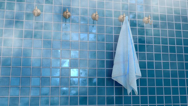 Bad, Badezimmer, Handtuch, Fliese