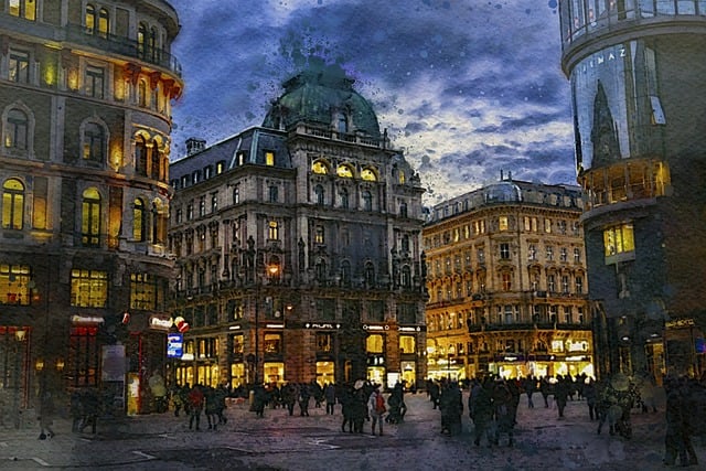 Viena, Austria, Ciudad, Velada, Tarde