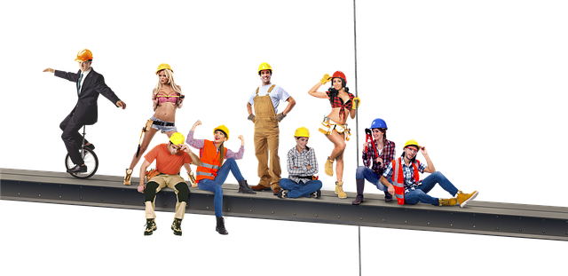 Free skyworkers workers building illustration