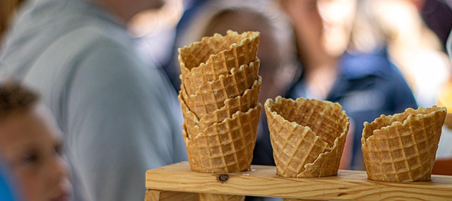 Waffel, Junge, Eis, Draussen, Lecker