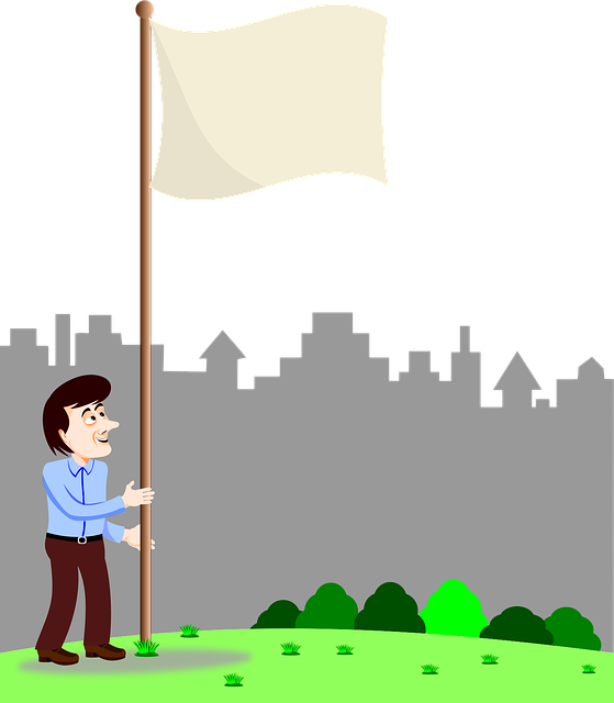 Free flag mast the hoisting vector