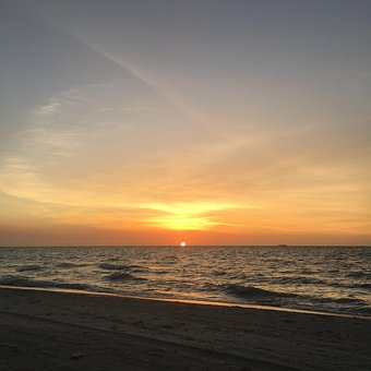 Sol, Natur, Solnedgang, Hav, Orange