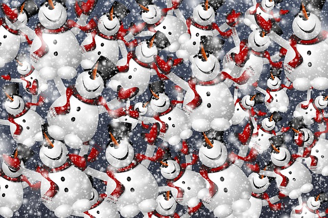 Schneemann, Winter, Weihnachten, Viele