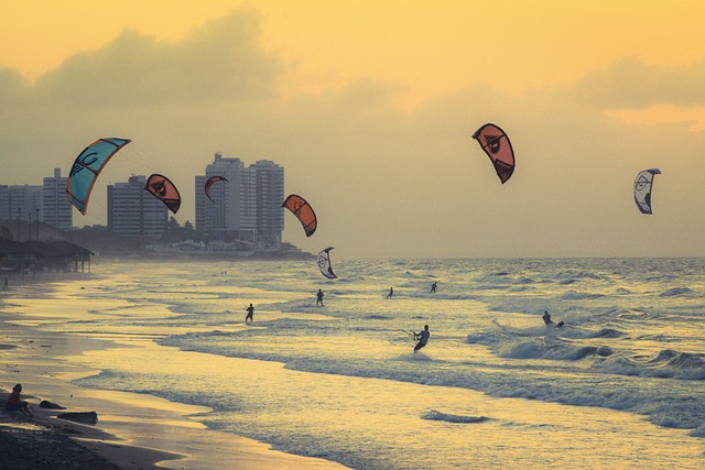 beach, kitesurfing, surf, brasil, brazil, sport, sea, sportsman, sport sailing, nature, windsurfing