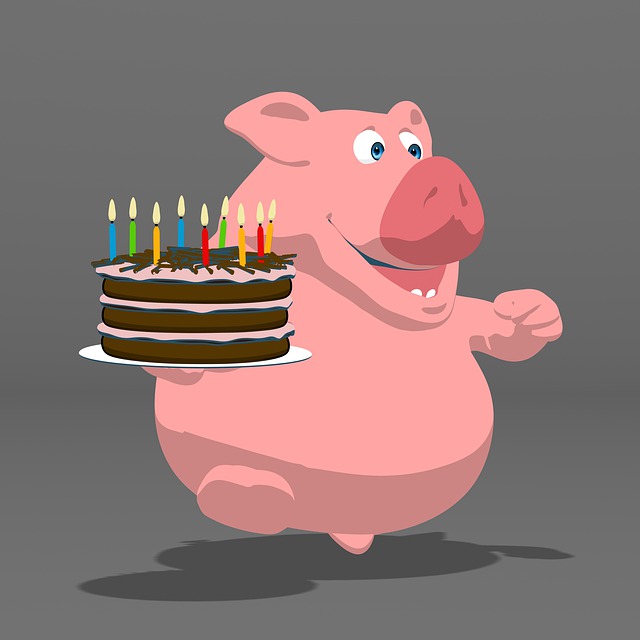Free pig cake chocolate illustration