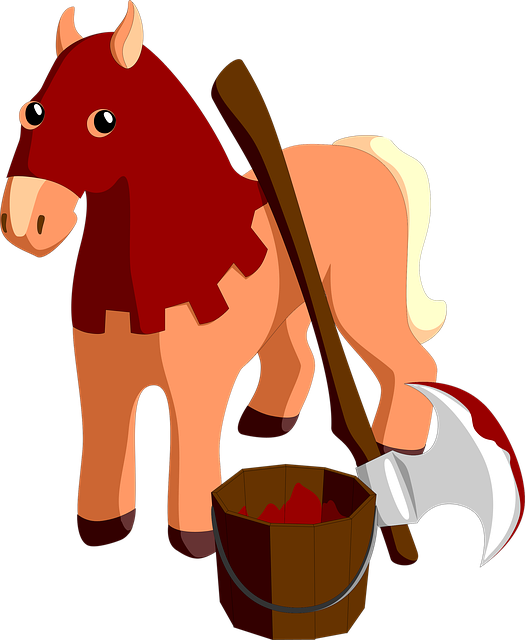 Free horse executioner medieval illustration