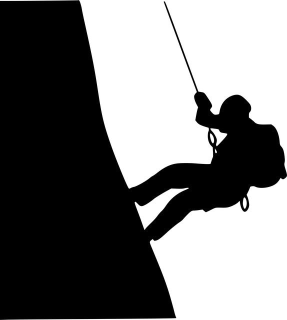 Free mountaineer climb silhouette vector