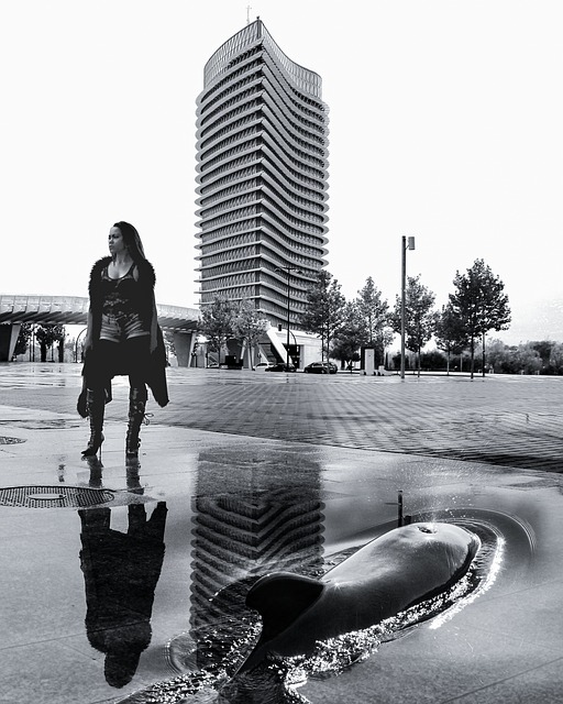 Vrouw, Gebouw, Plas, Walvis, Vrouwelijk