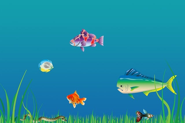 Free fish snake water illustration