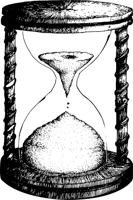 Free clock hourglass black and white vector