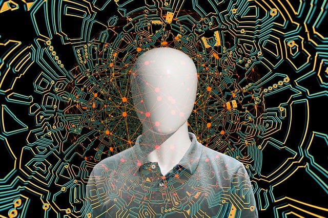 Free mannequin circuit board face illustration