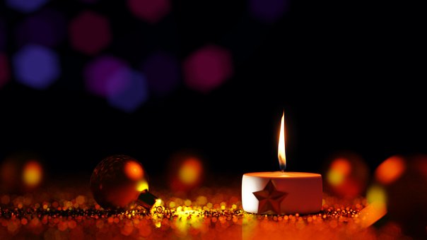 Xmas Ball, Candle Light, Weihnachten