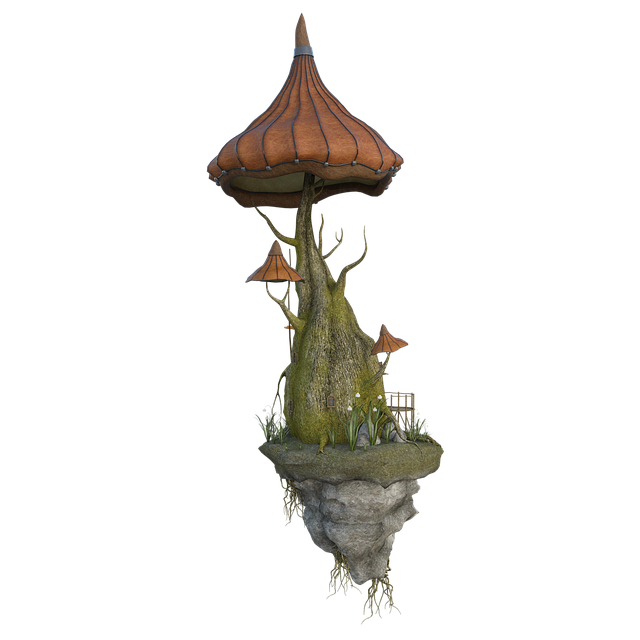 Download free HD stock image of Mushroom Island Funky Free mushroom island funky 3d illustration