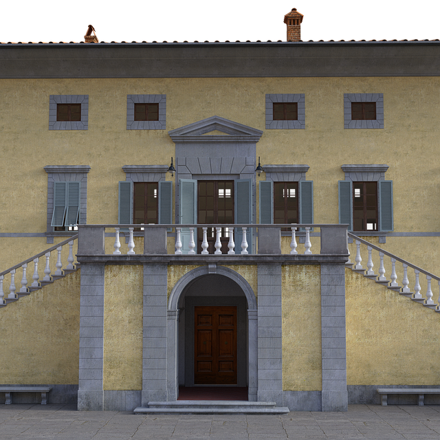 Villa, Casa, Residencia, Grande, 3D