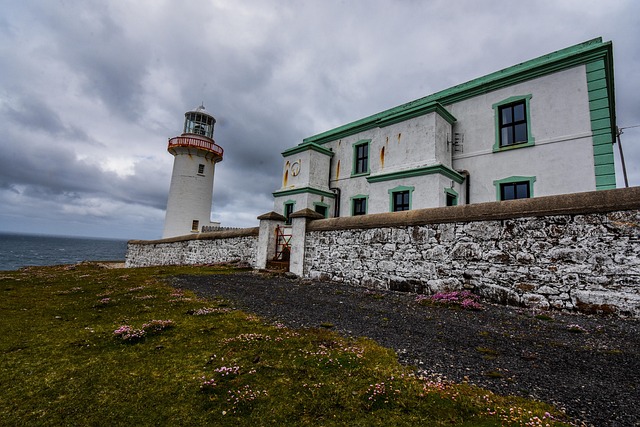 Irland, Fyr, Hav, Vann, Skyer, Natur