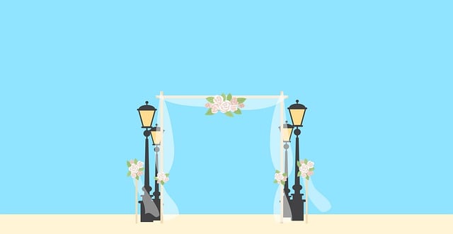 Free wedding gate moment illustration