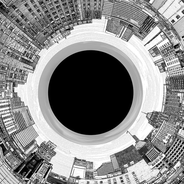 Free city drawing round illustration