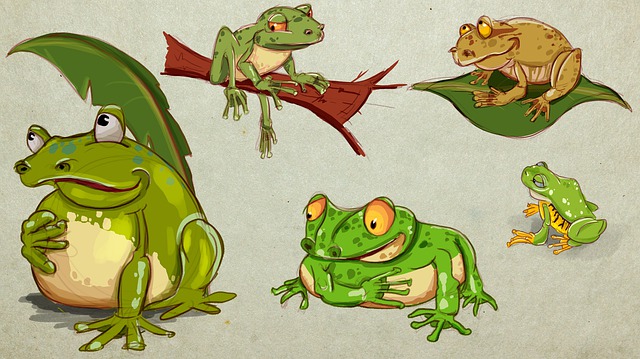 Free frog sheet reptiles illustration