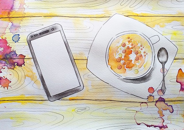 Free smartphone coffee cappuccino illustration