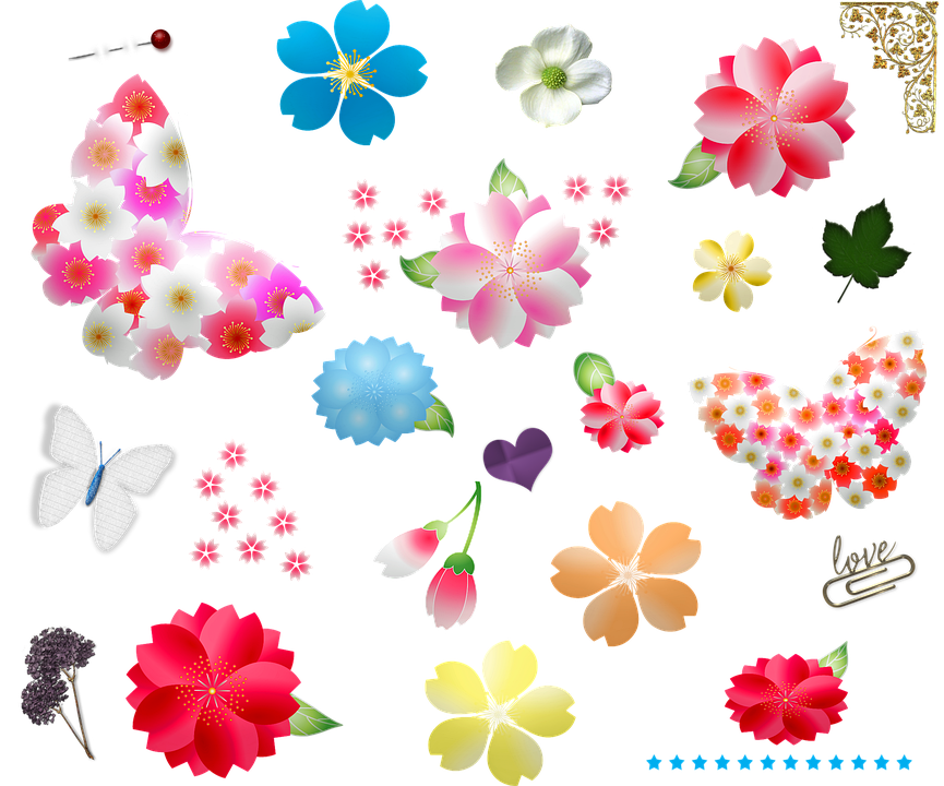 butterfly floral flowers paperclip free image on pixabay flower paper clip