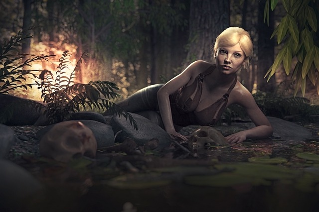 Free fantasy girl nature illustration
