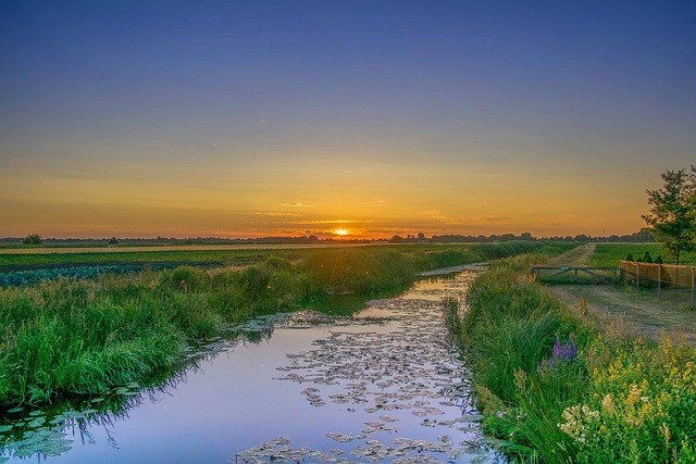 Water, Zonsondergang, Natuur, Landschap