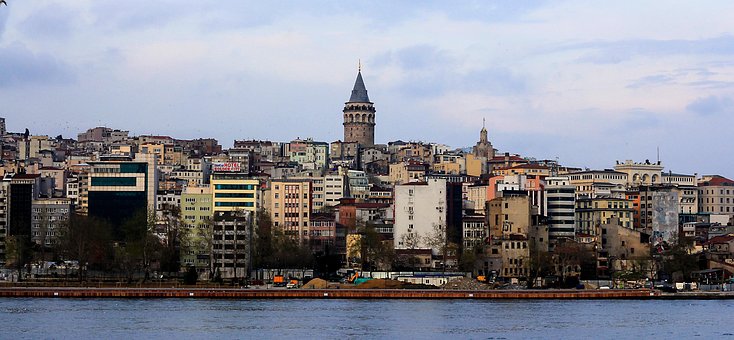 Skyline, By, Horisont, Skyskrabere