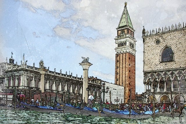Free venice san marco grand canal illustration