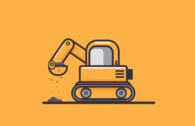 Free excavator vehicle construction illustration