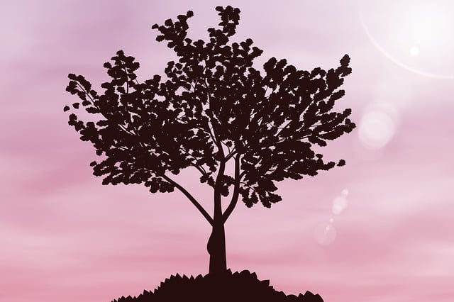 Free the tree lonely scene illustration