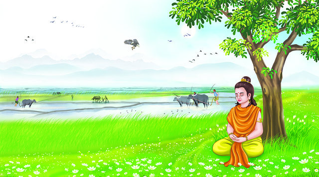 Free buddha zen little buddha illustration