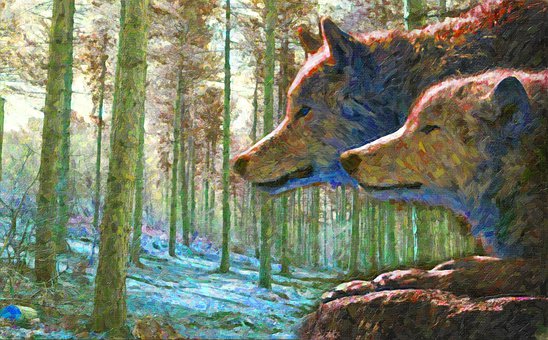 Free Wolf Painting illustration and picture