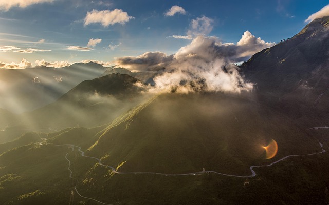 vietnam, asia, nature, mountains, hill, tree, light, forest, sunset, sunlight, sun, romantic, travel, sky, northern, green, landscape
