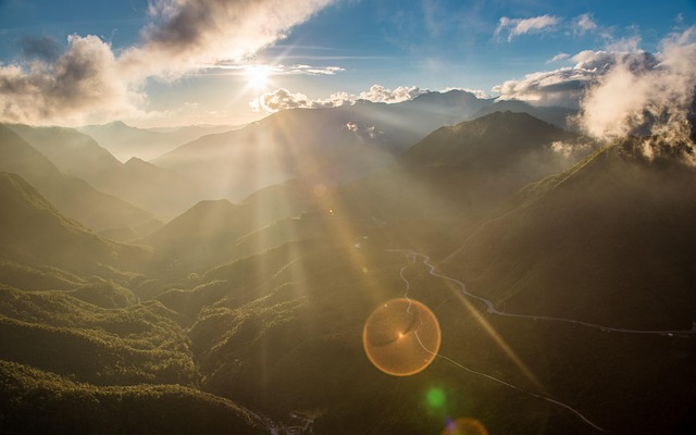 vietnam, asia, nature, mountains, hill, tree, light, forest, sunset, sunlight, sun, romantic, travel, sky, northern, green, landscape