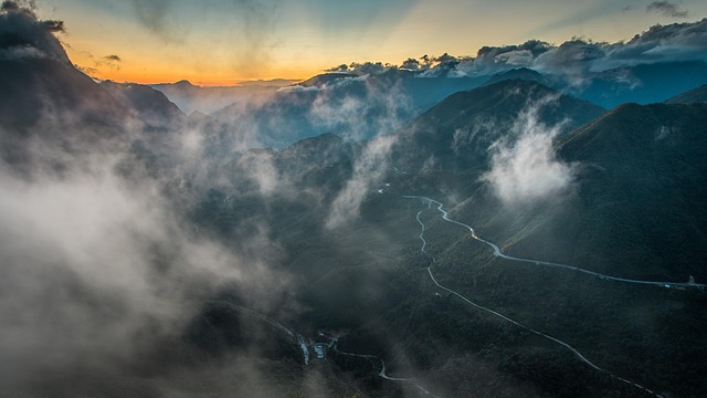 vietnam, asia, nature, mountains, hill, tree, light, forest, sunset, sunlight, sun, romantic, travel, sky, northern, green, landscape