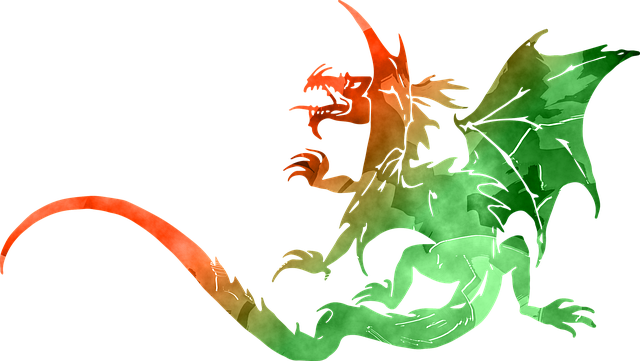 Free ancient vintage dragon illustration