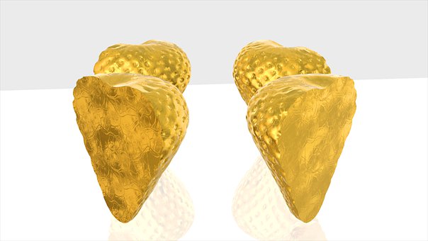 Fruta, Ouro, Ouro Objeto Isolado