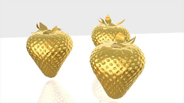 Fruta, Ouro, Ouro Objeto Isolado