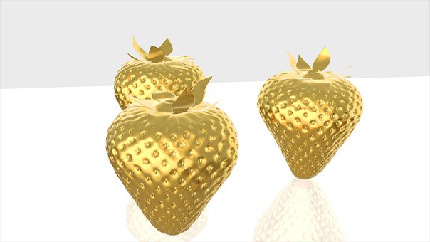 Fruta, Ouro, Ouro Objeto Isolado